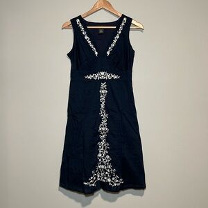 Navy Embroidered Eddie Bauer Dress